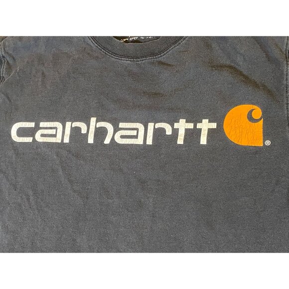 Carhartt Top Tee T Shirt Black SS Round Collar Work Wear Men S - Picture 3 of 6
